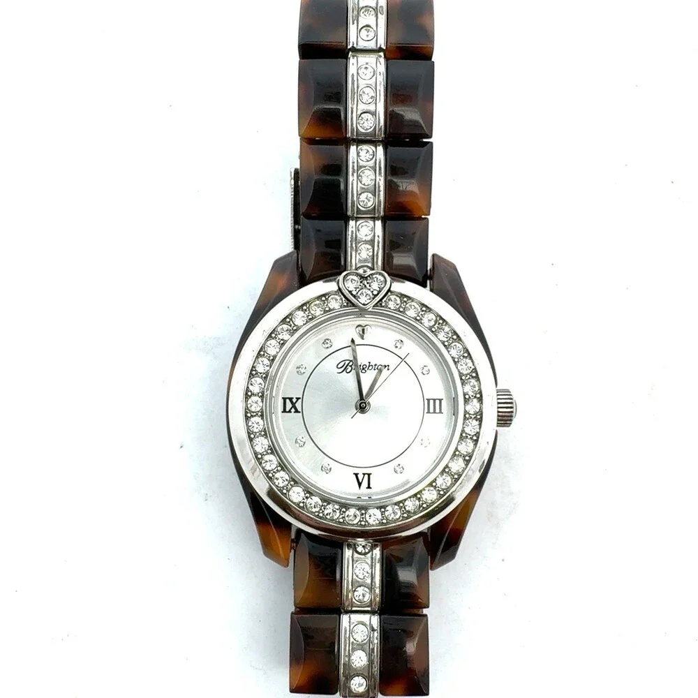Retired Brighton Dana Point Tortoiseshell Rhinestone Accented Ladies Watch